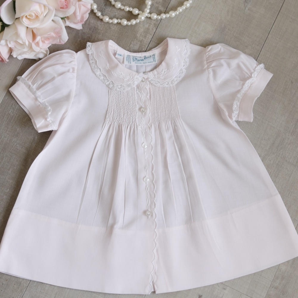Scalloped Trim Slip Dress Pink Feltman Brothers Heirloom Special Occasion NWT